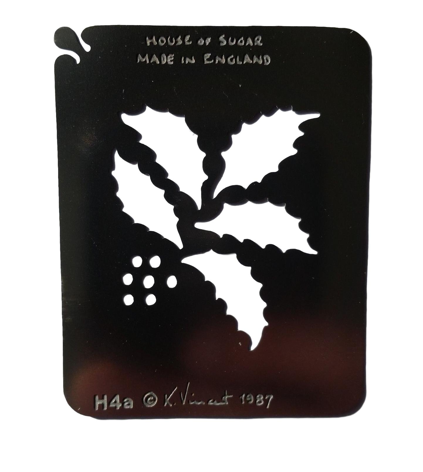 Stainless steel H4a Christmas Holly Spray cake decorating / card making stencil image 0