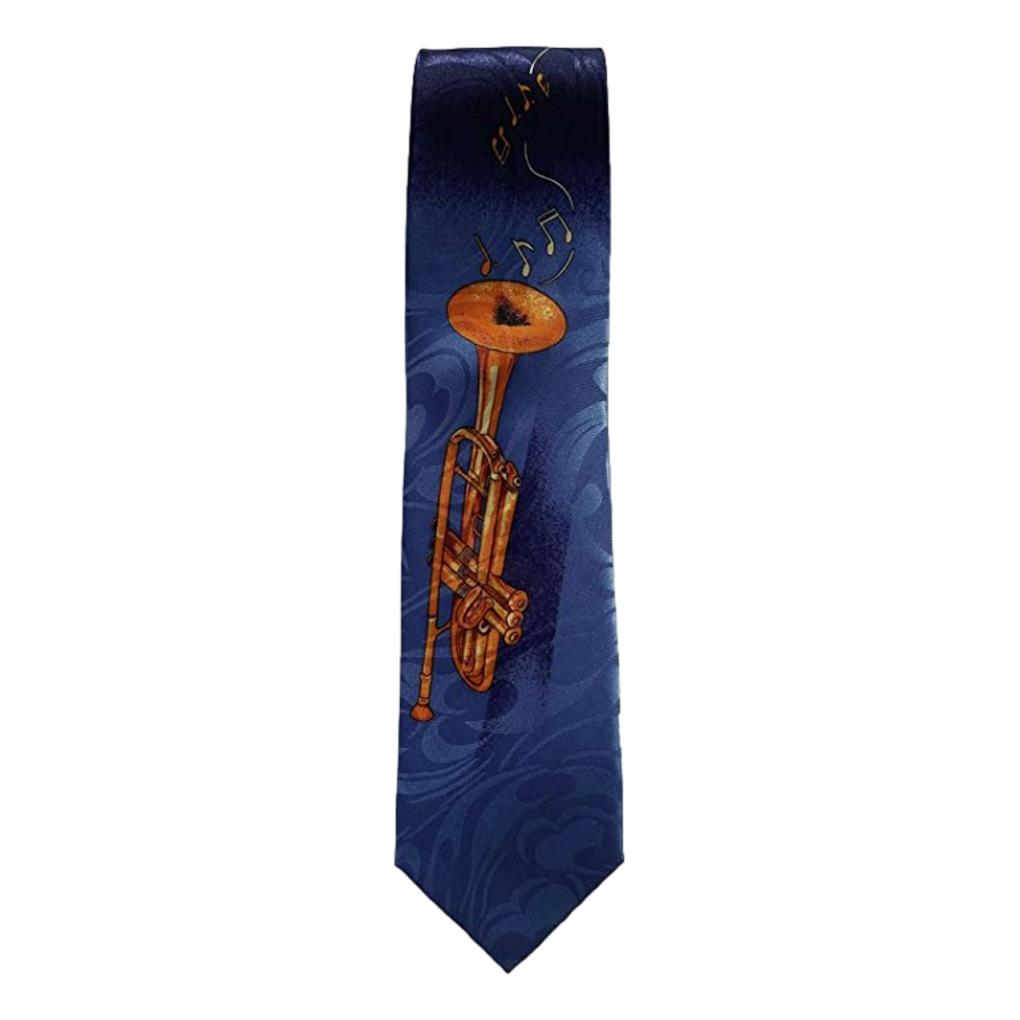 Gold Trumpet Music Bell Notes Polyester Novelty Tie image 0