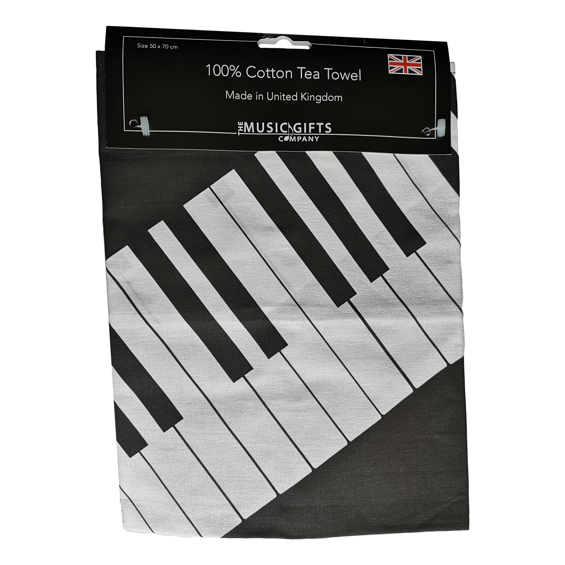 Black and White Keyboard cotton tea towel image 0