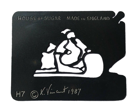 Stainless steel H7 Santa Sleigh cake decorating / card making stencil image 0