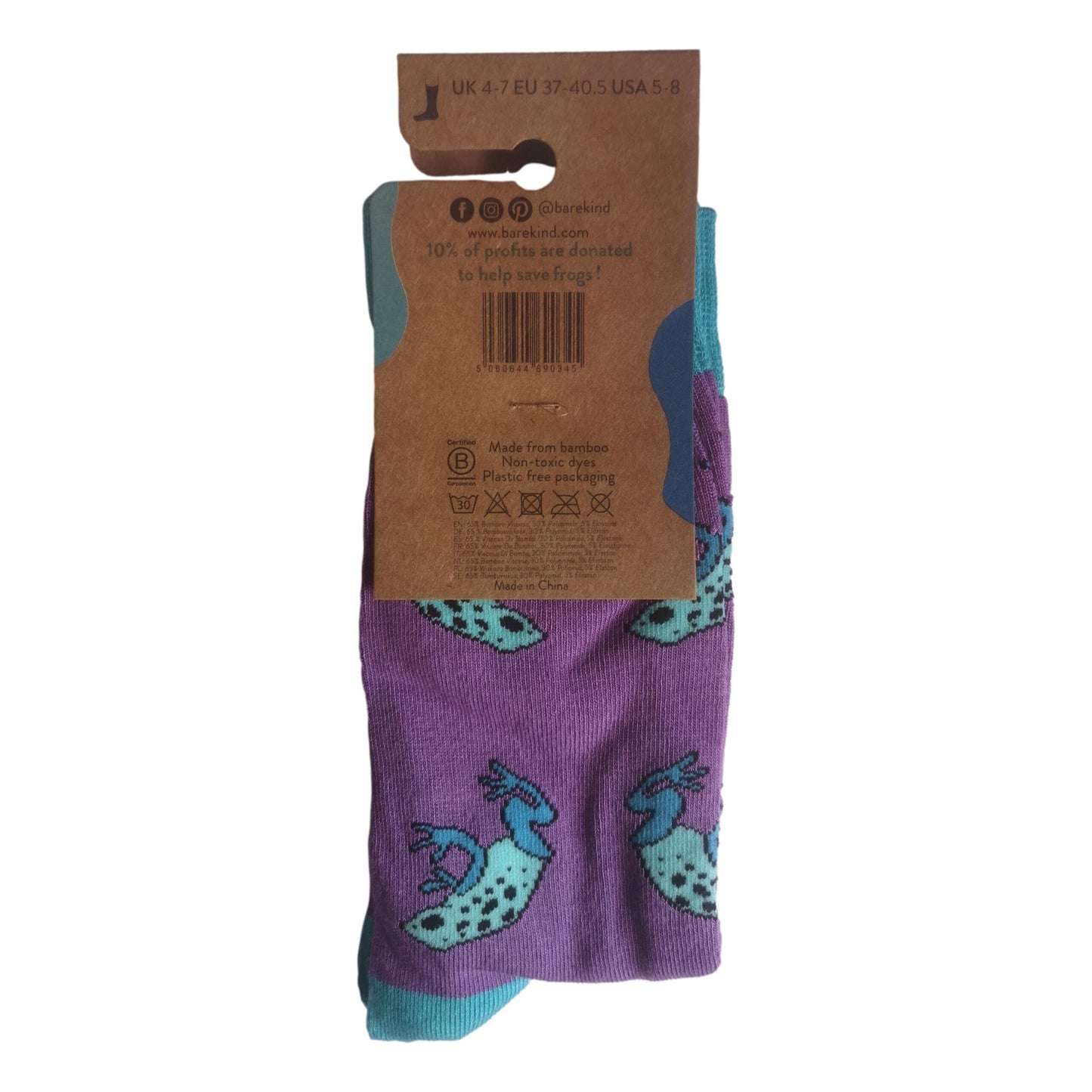 Save The Frogs Purple Unisex Novelty Ankle Socks Adult UK Size 4-7 image 2