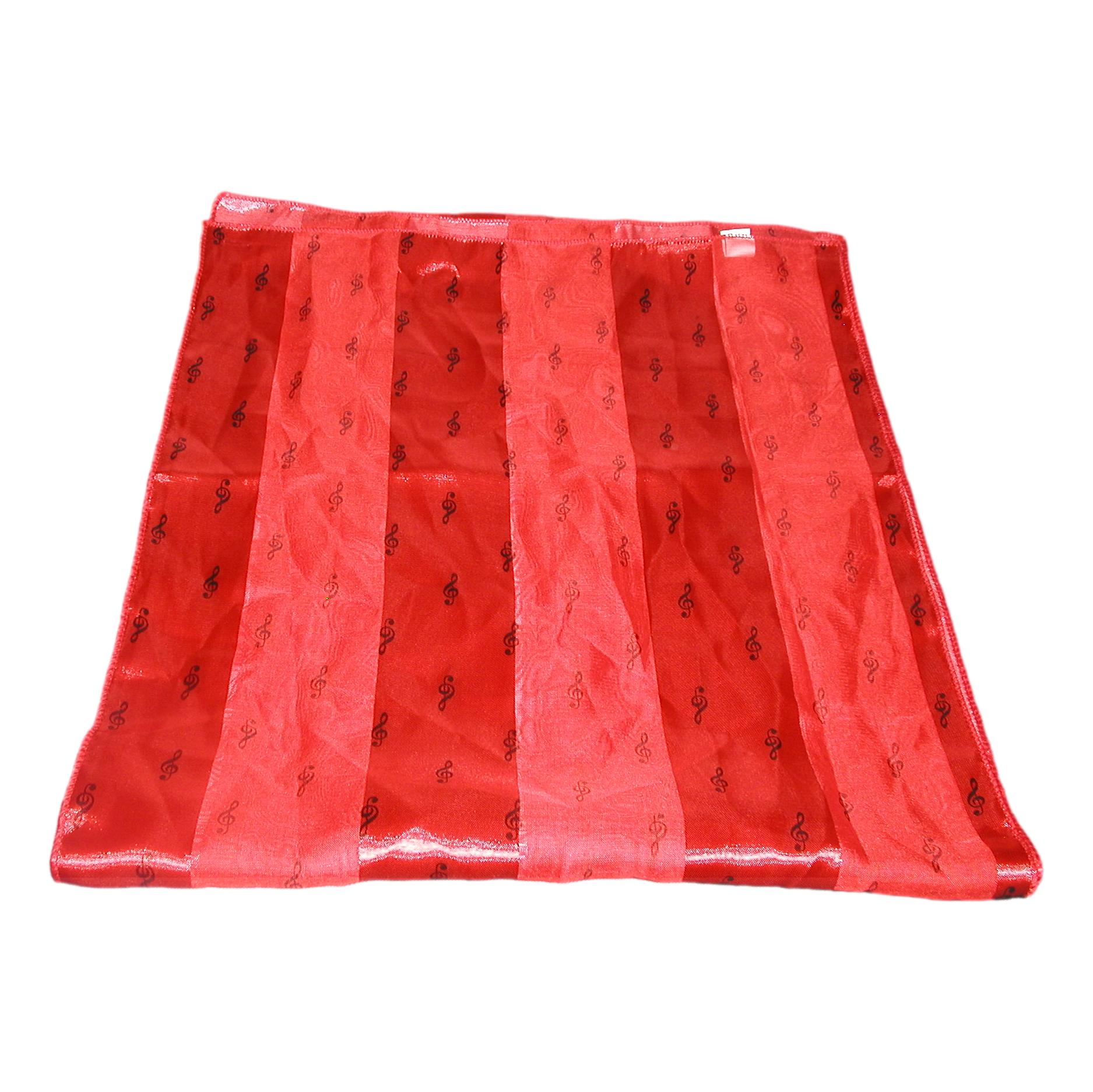 Small Treble Clefs red satin stripe scarf image 0