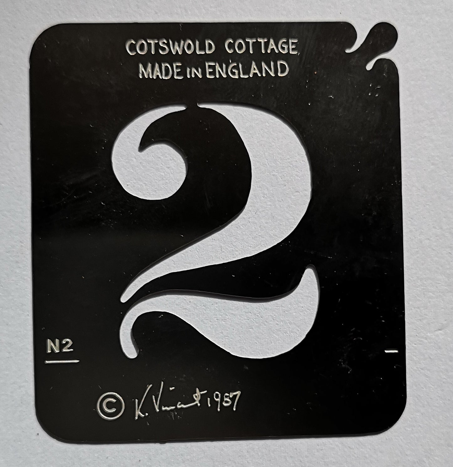 Stainless steel N2 "2" cake decorating / card making stencil image 0