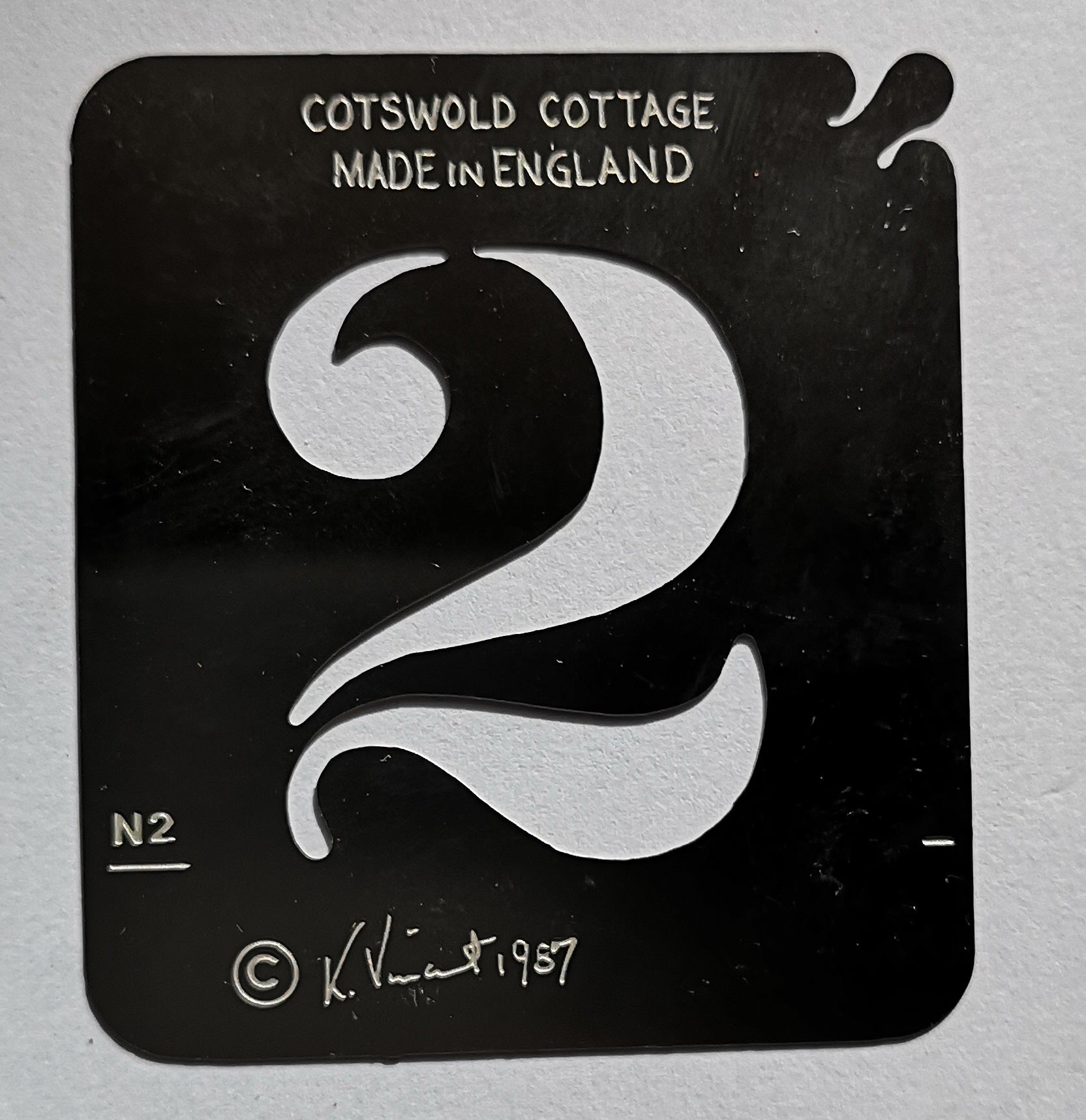 Stainless steel N2 "2" cake decorating / card making stencil image 0