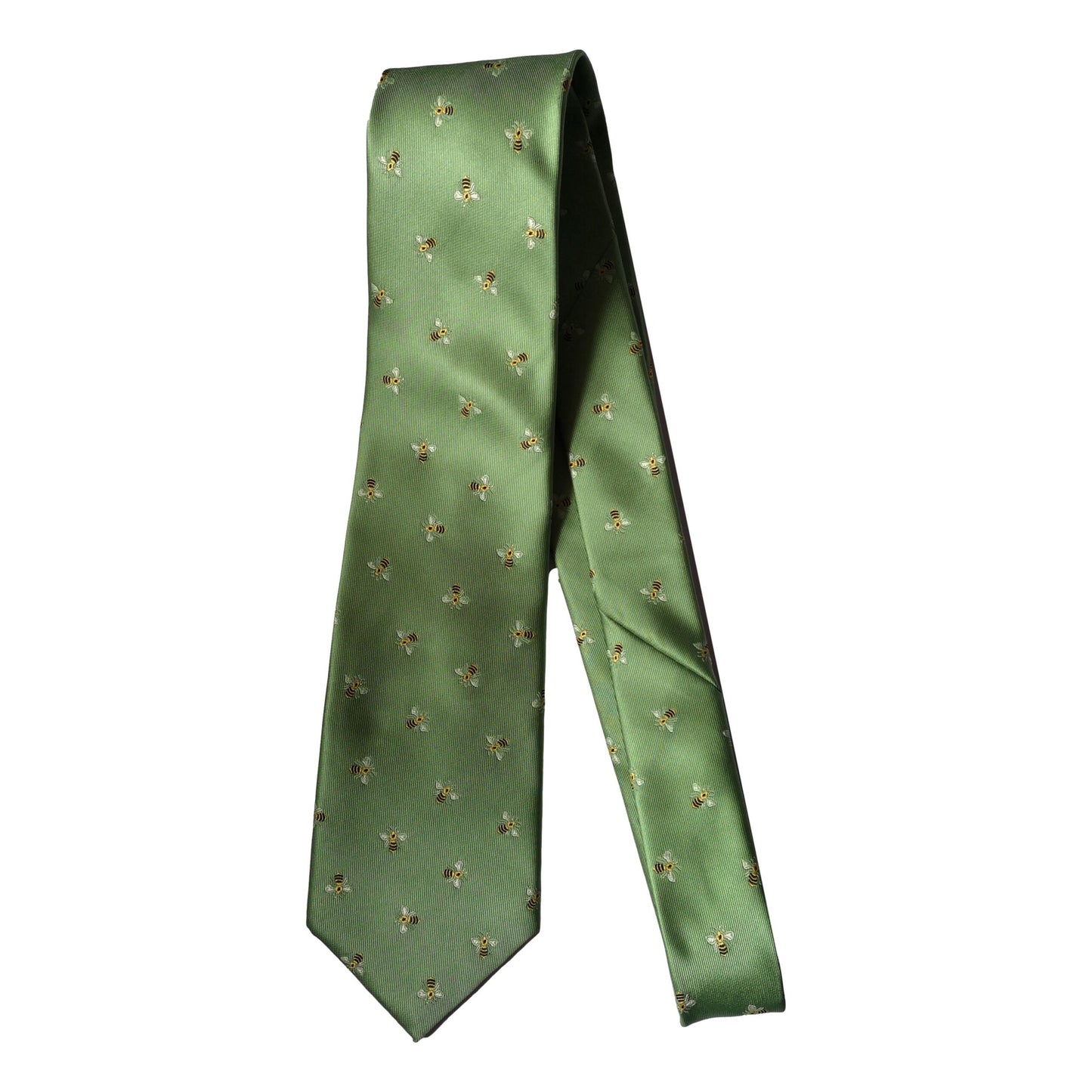 Honey Bees on green Sleeved 100% Micro Fibre Classic Tie image 0