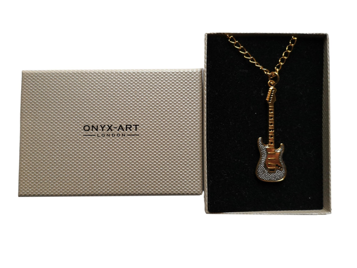 Electric Guitar gold-plated diamante pendant image 2