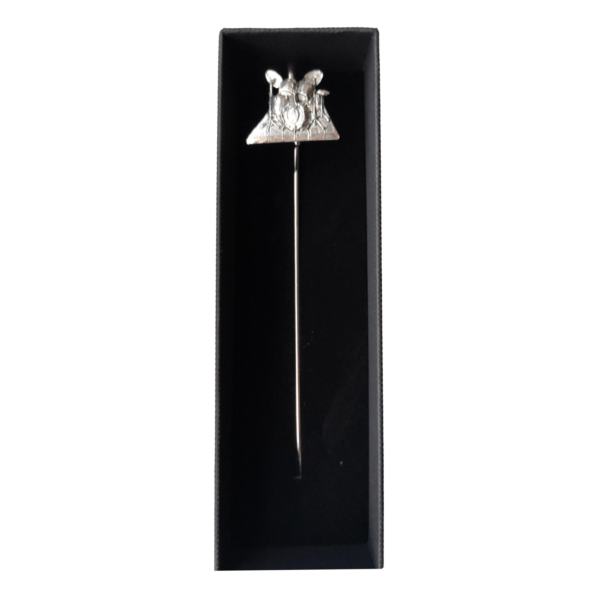 Drum Kit pewter metal flattened stem bookmark image 1