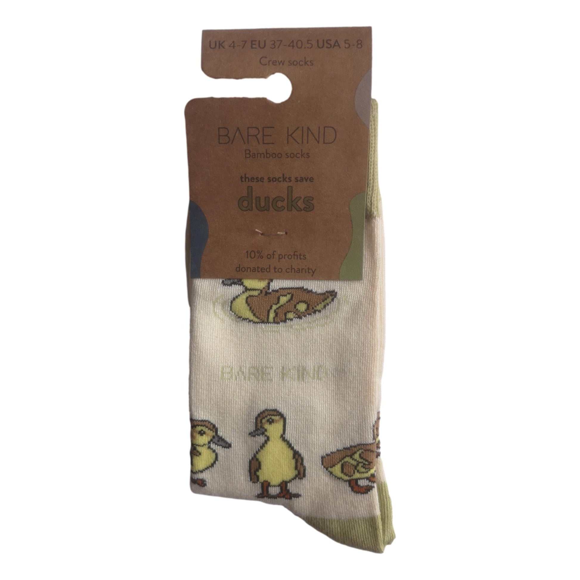 Save The Ducklings Cream Womens Novelty Crew Socks Adult One Size image 1