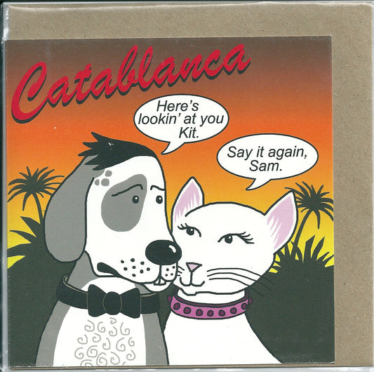 Catablanca Canine Movie Spoof Theme Blank Card image 0