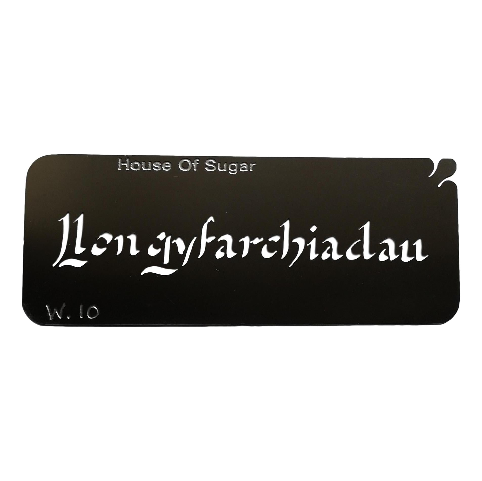 Stainless steel W10 Llongyfarchiadau cake decorating / card making stencil image 0