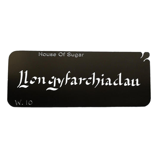 Stainless steel W10 Llongyfarchiadau cake decorating / card making stencil image 0