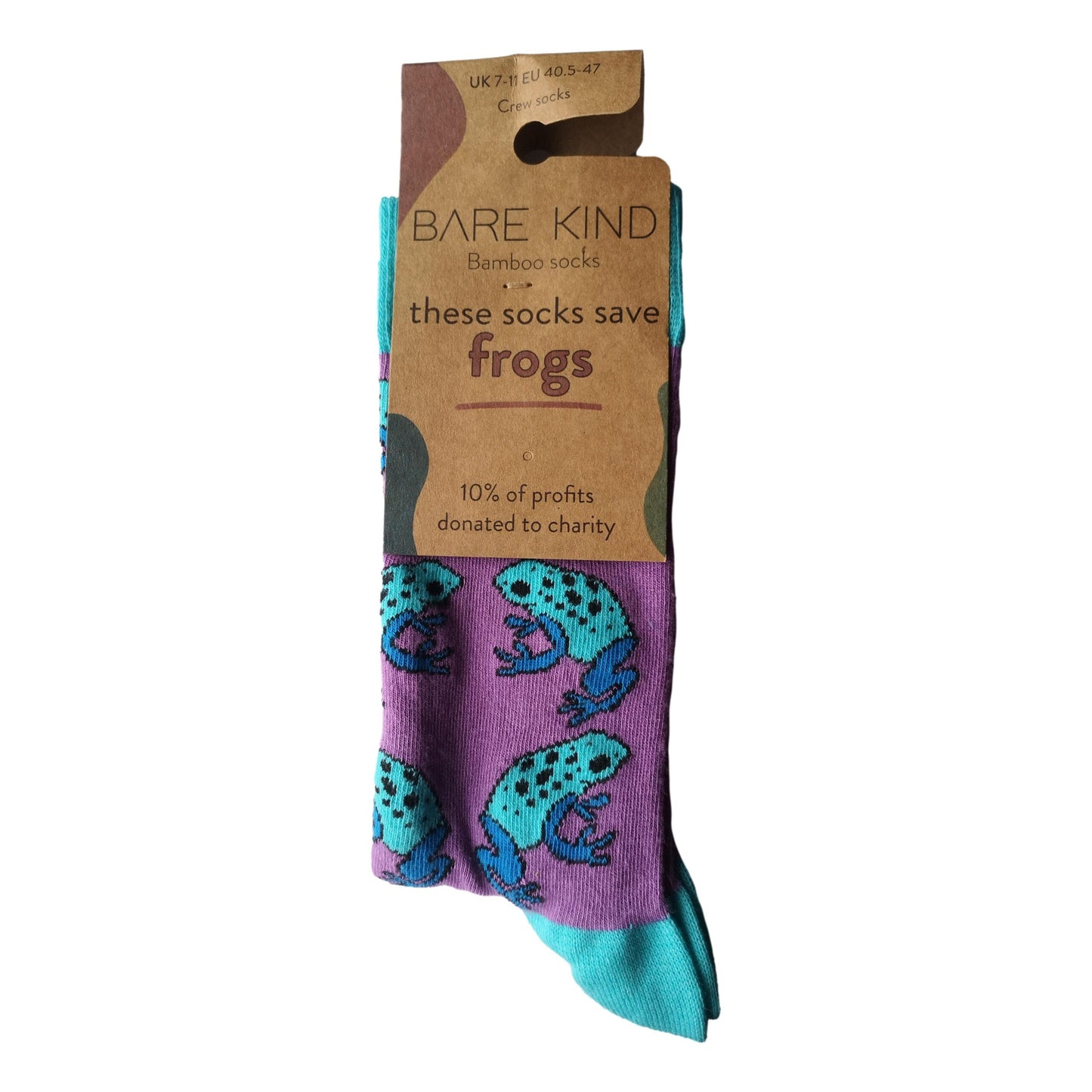 Save The Frogs Purple Unisex Novelty Ankle Socks Adult UK Size 7-11 image 1