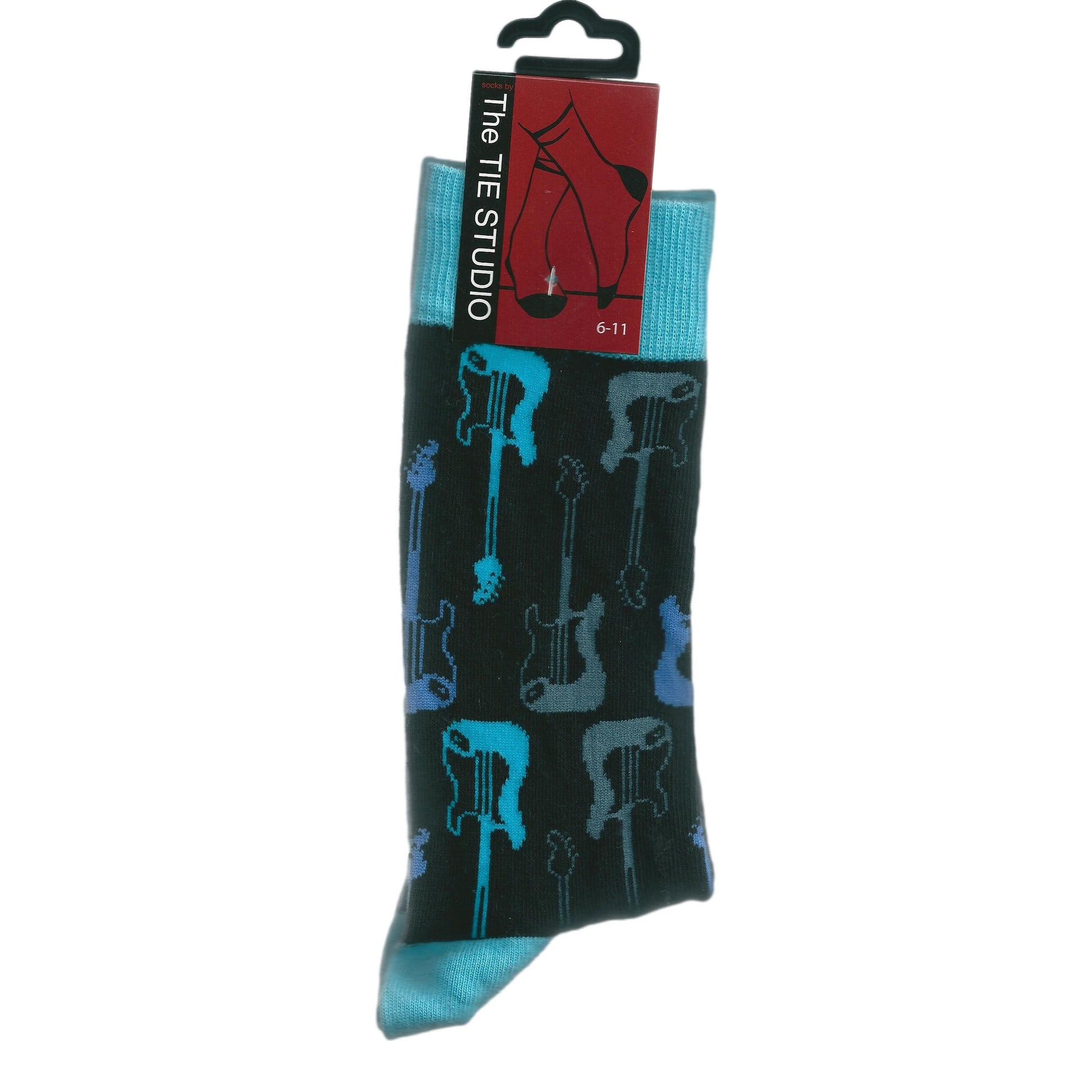 Electric Guitars Blue Music Unisex Novelty Ankle Socks Adult Size 6-11 image 1