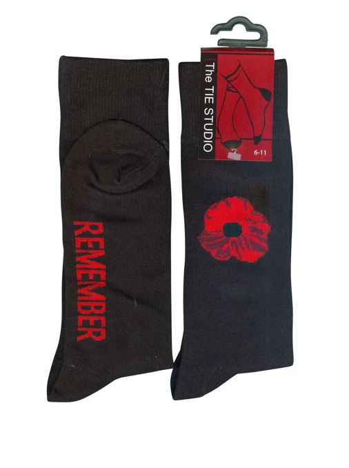 Red Poppy Rememberance Unisex Novelty Ankle Socks Adult Size 6-11 image 1