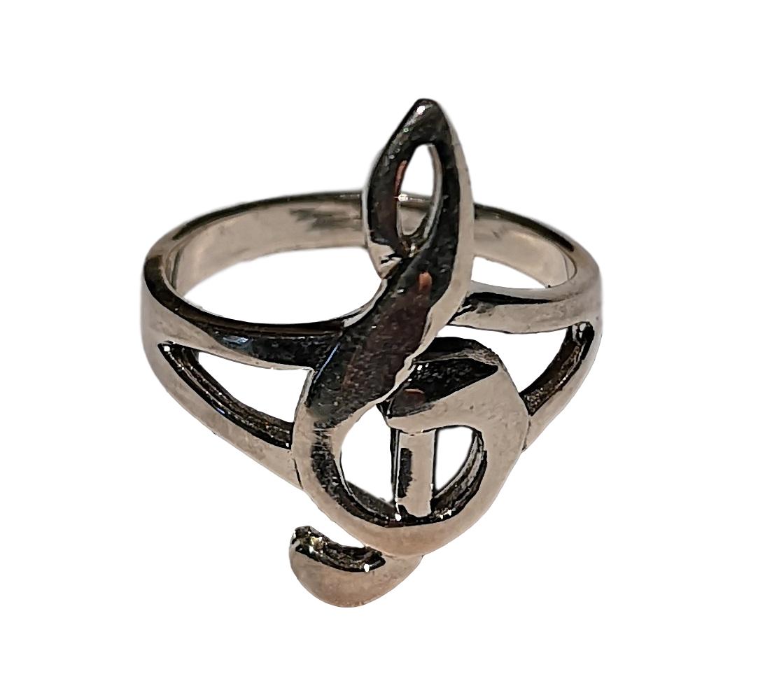 Treble Clef sterling silver ring image 0