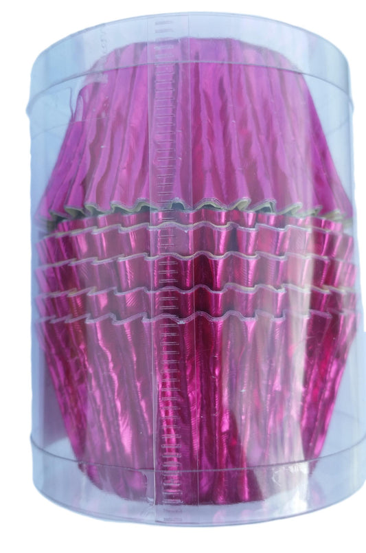 24 Foilcraft Fuschia Pink Foil Muffin Cases image 0