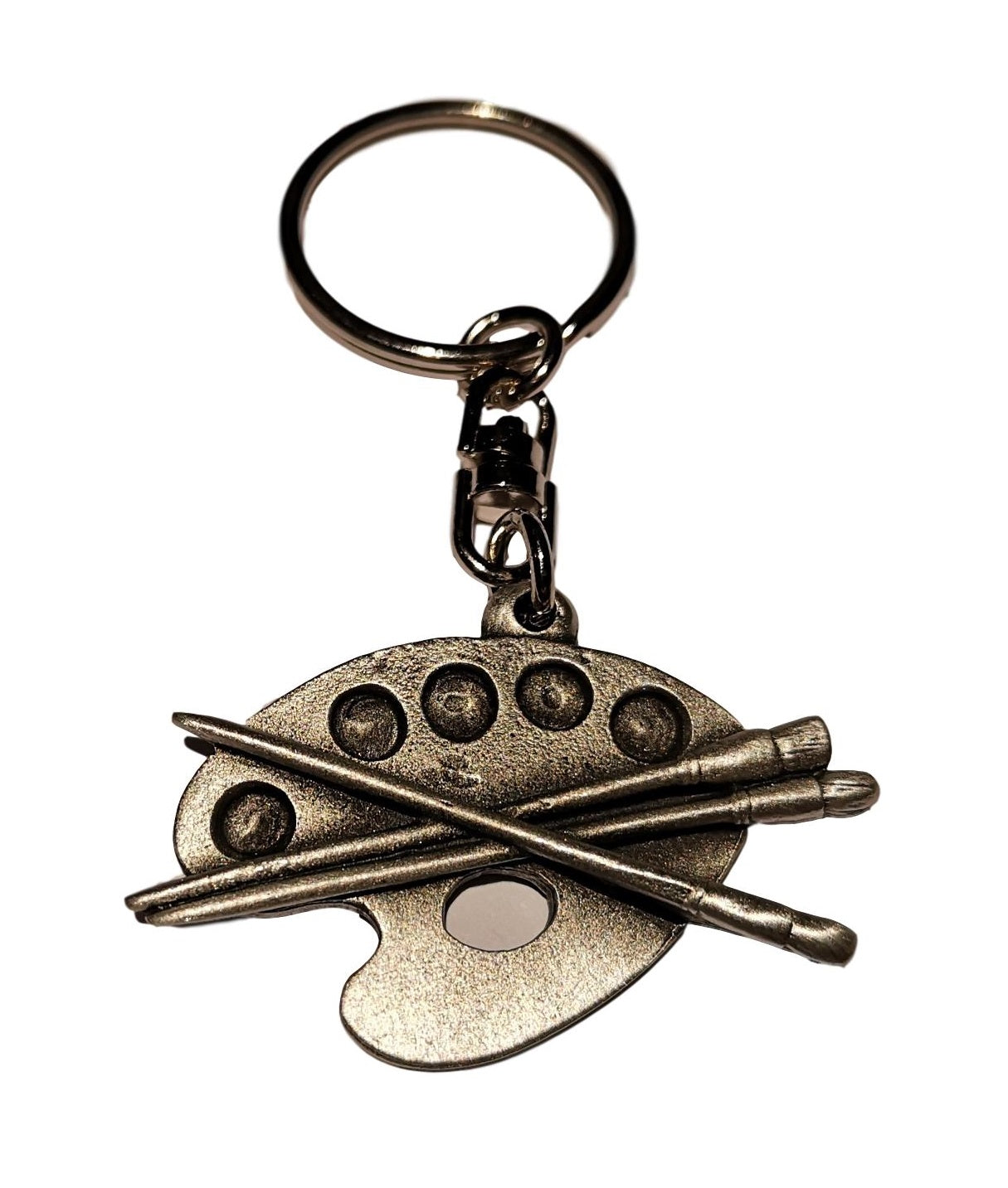 Artist's Palette pewter metal keyring image 0