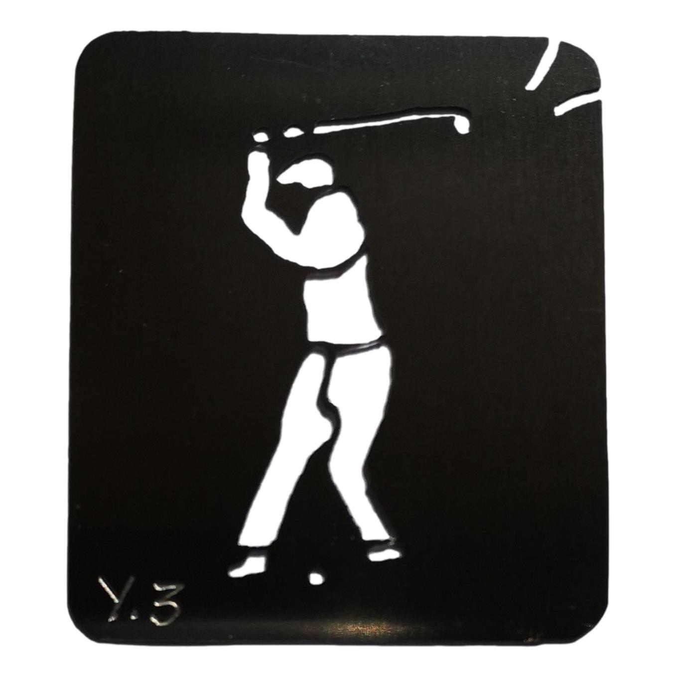 Stainless steel golfer Y3 cake decorating / card making stencil image 0