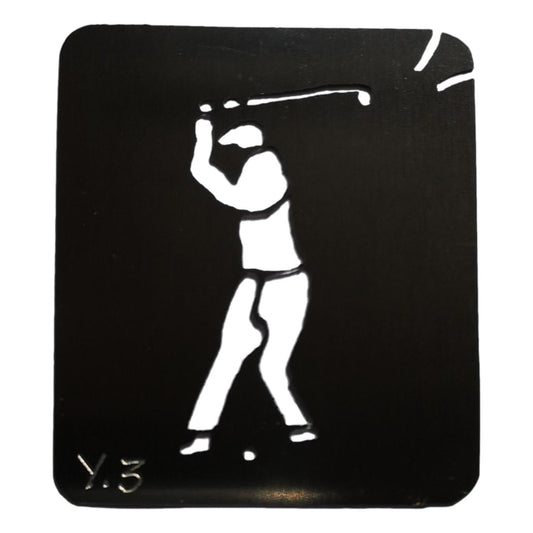 Stainless steel golfer Y3 cake decorating / card making stencil image 0