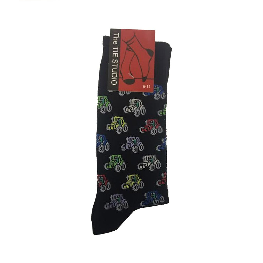 Farm Tractors Unisex Novelty Black Ankle Socks Adult Size 6-11 image 1