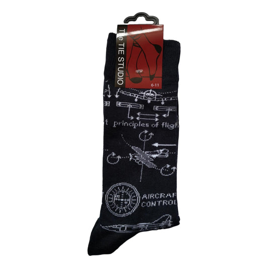 Principles of Flight Aviation Aircraft Control Unisex Socks Adult Size 6-11 image 0