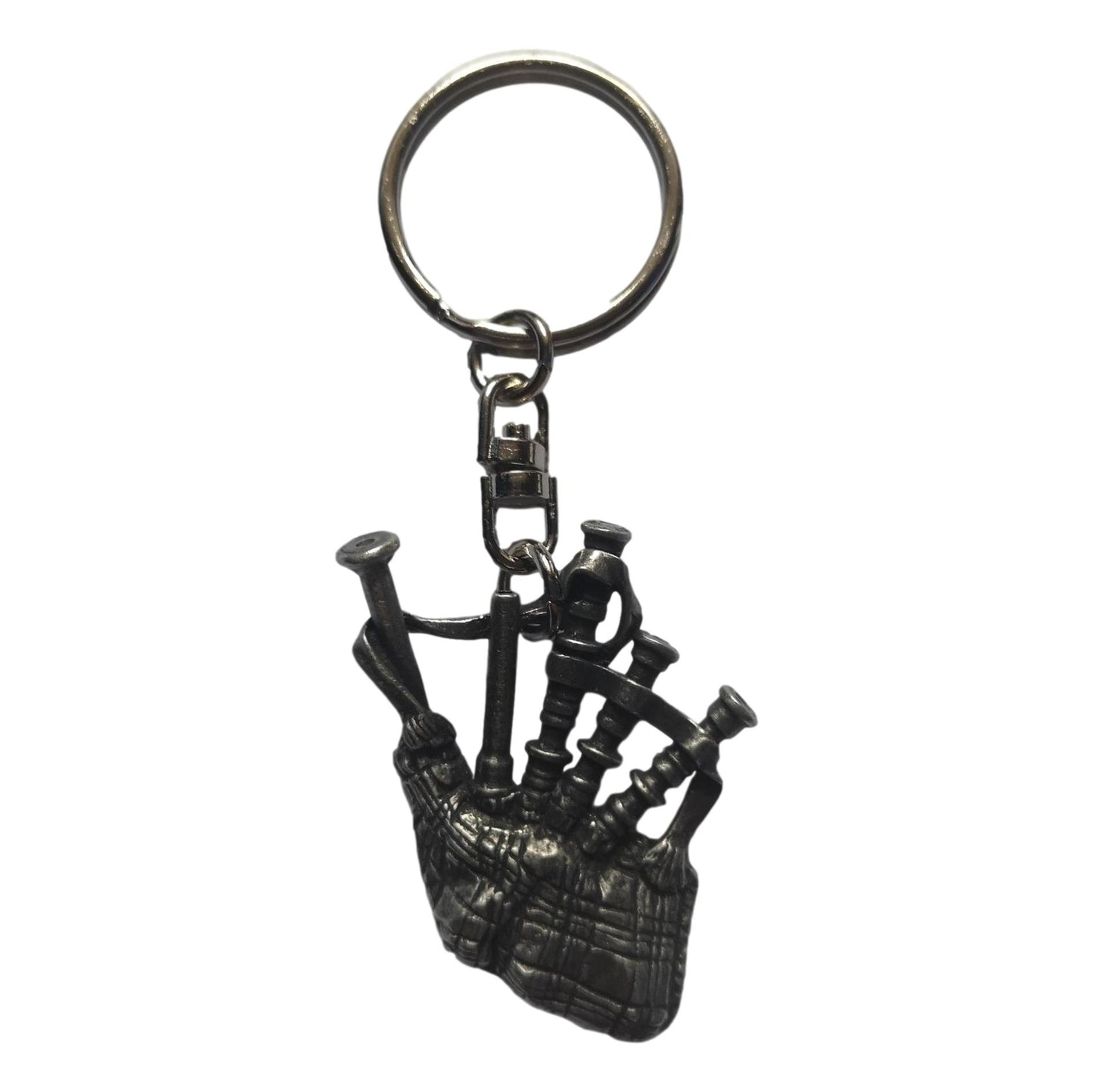 Bagpipes pewter metal keyring image 0