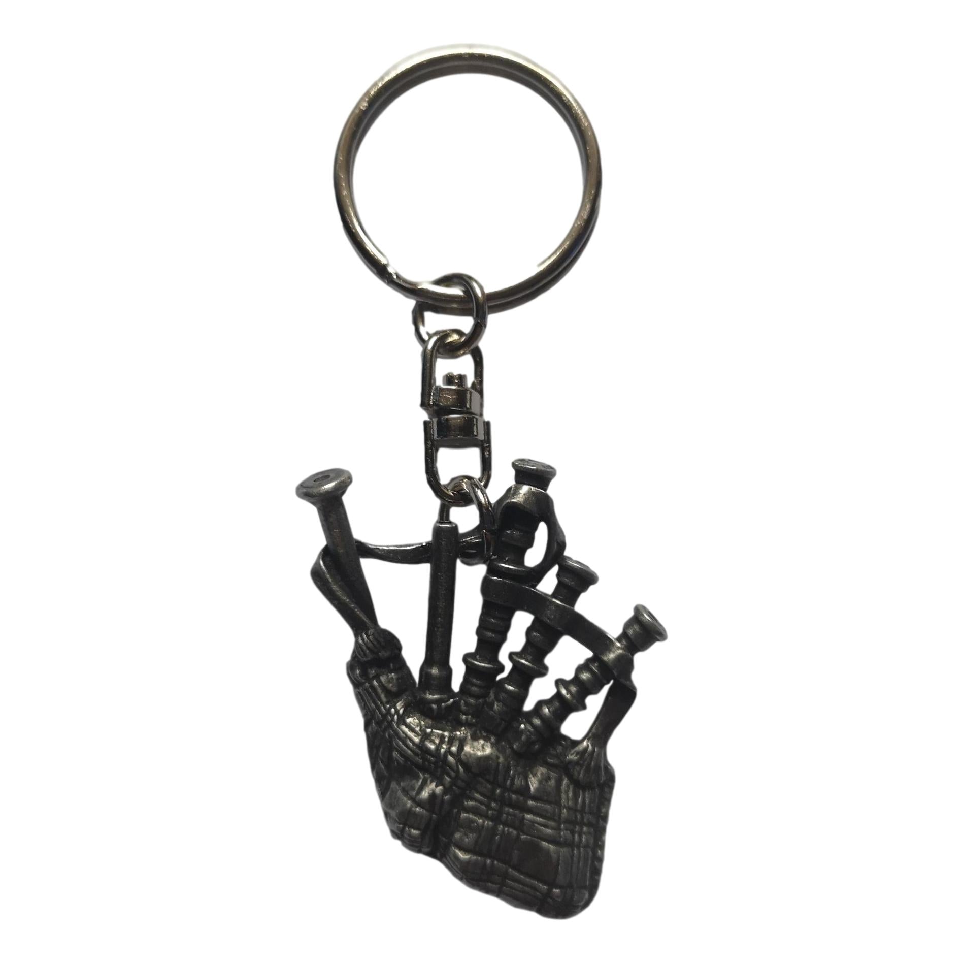 Bagpipes pewter metal keyring image 0
