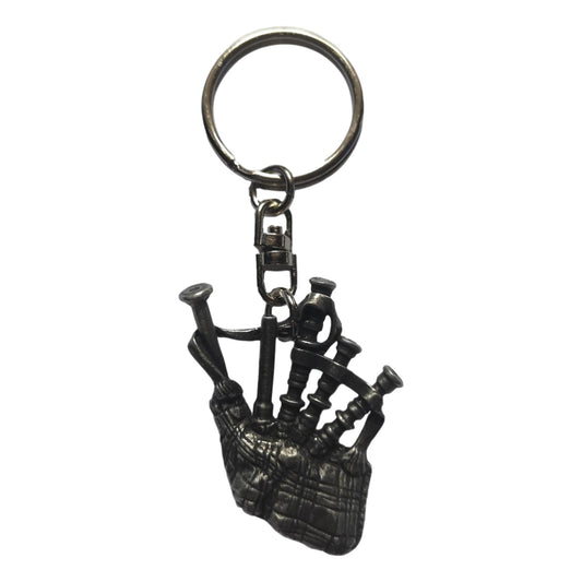 Bagpipes pewter metal keyring image 0