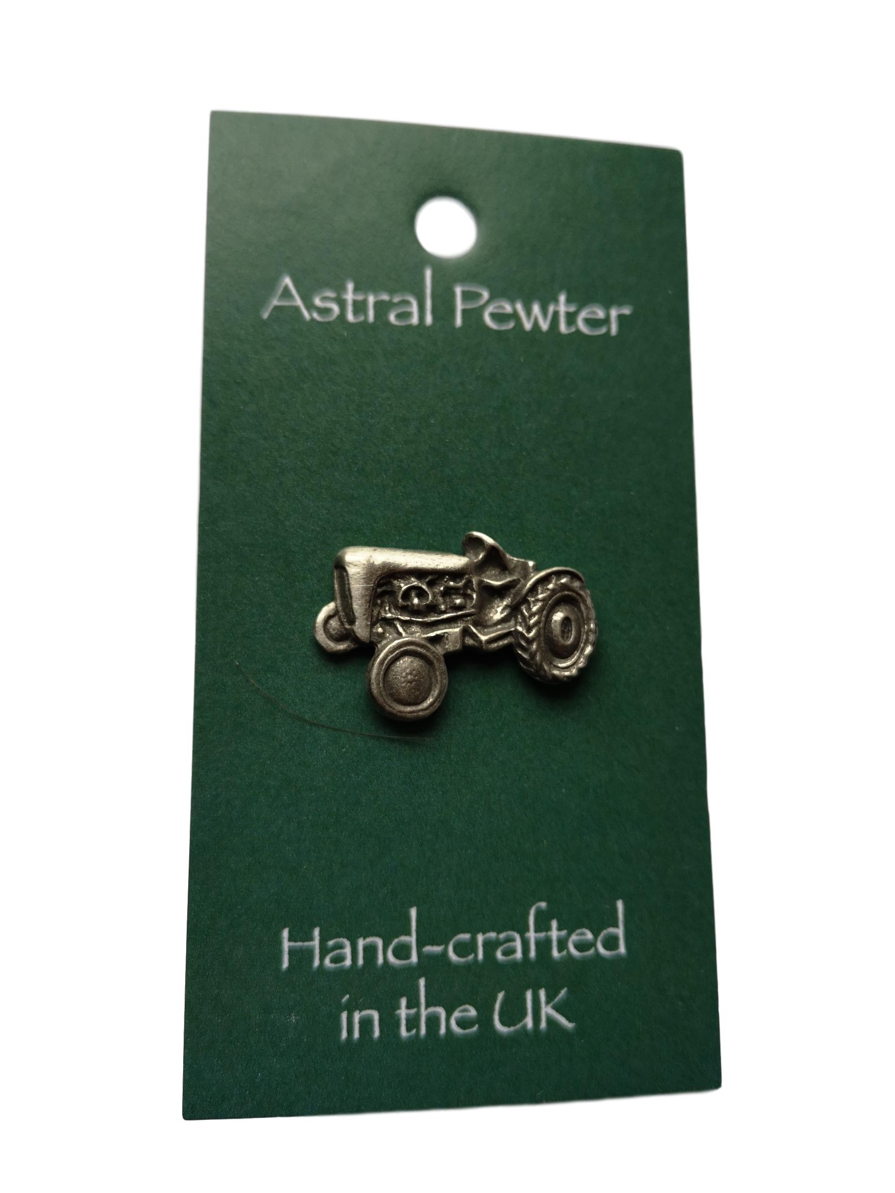 Vintage Cabless Tractor pewter lapel pin image 0