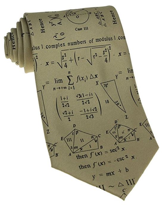 Complex Maths Mathematical Symbols Equations Sleeved Polyester Novelty Tie Gift image 1