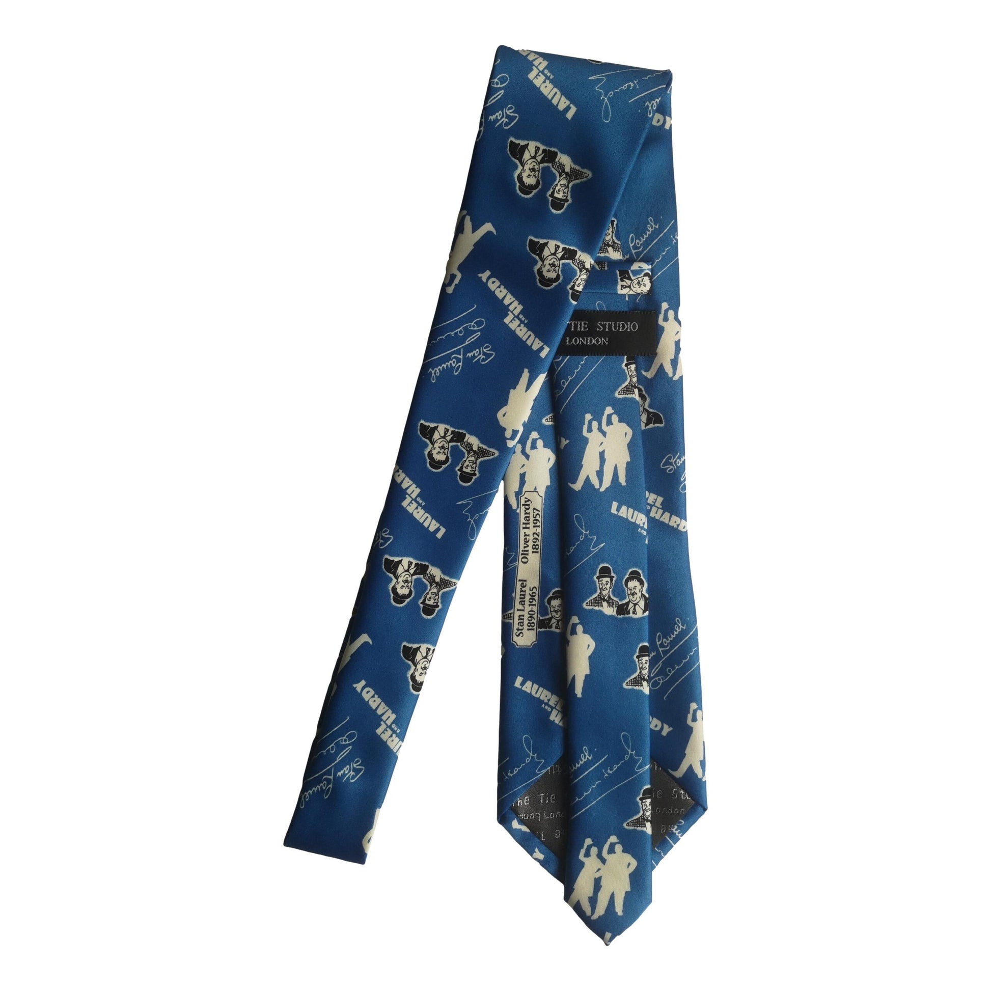 Laurel and Hardy Dancing Sleeved Light Blue 100% Polyester Classic Tie image 3