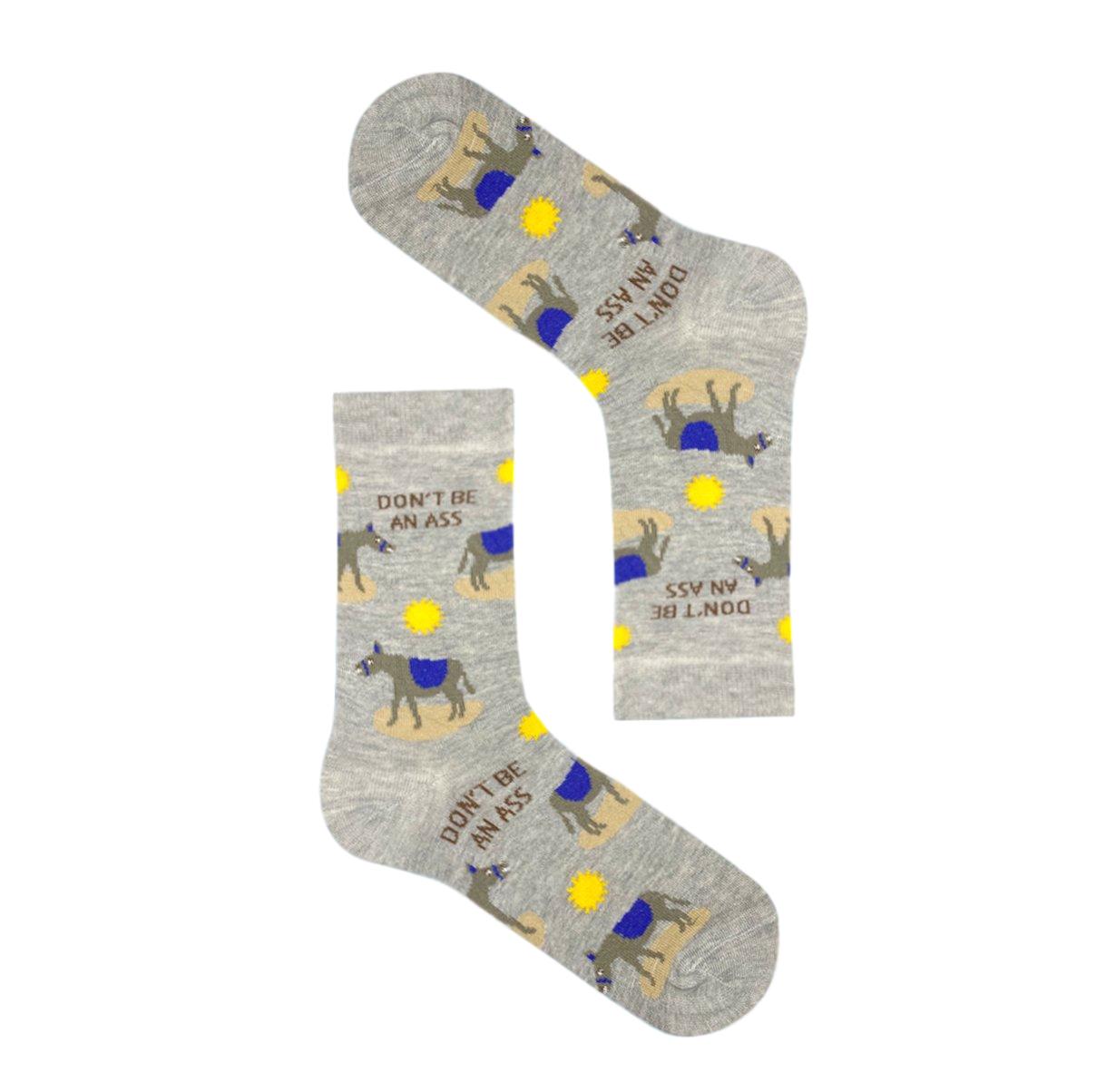 Don't Be An Ass Grey Unisex Novelty Ankle Socks Adult One Size image 0