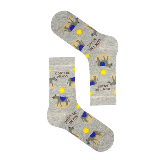 Don't Be An Ass Grey Unisex Novelty Ankle Socks Adult One Size image 0
