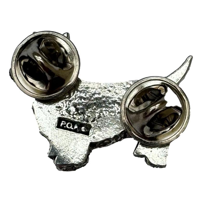 Westie Dog polished pewter metal lapel pin badge image 1