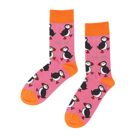 Save The Puffins Pink Womens Novelty Ankle Socks Adult One Size image 0