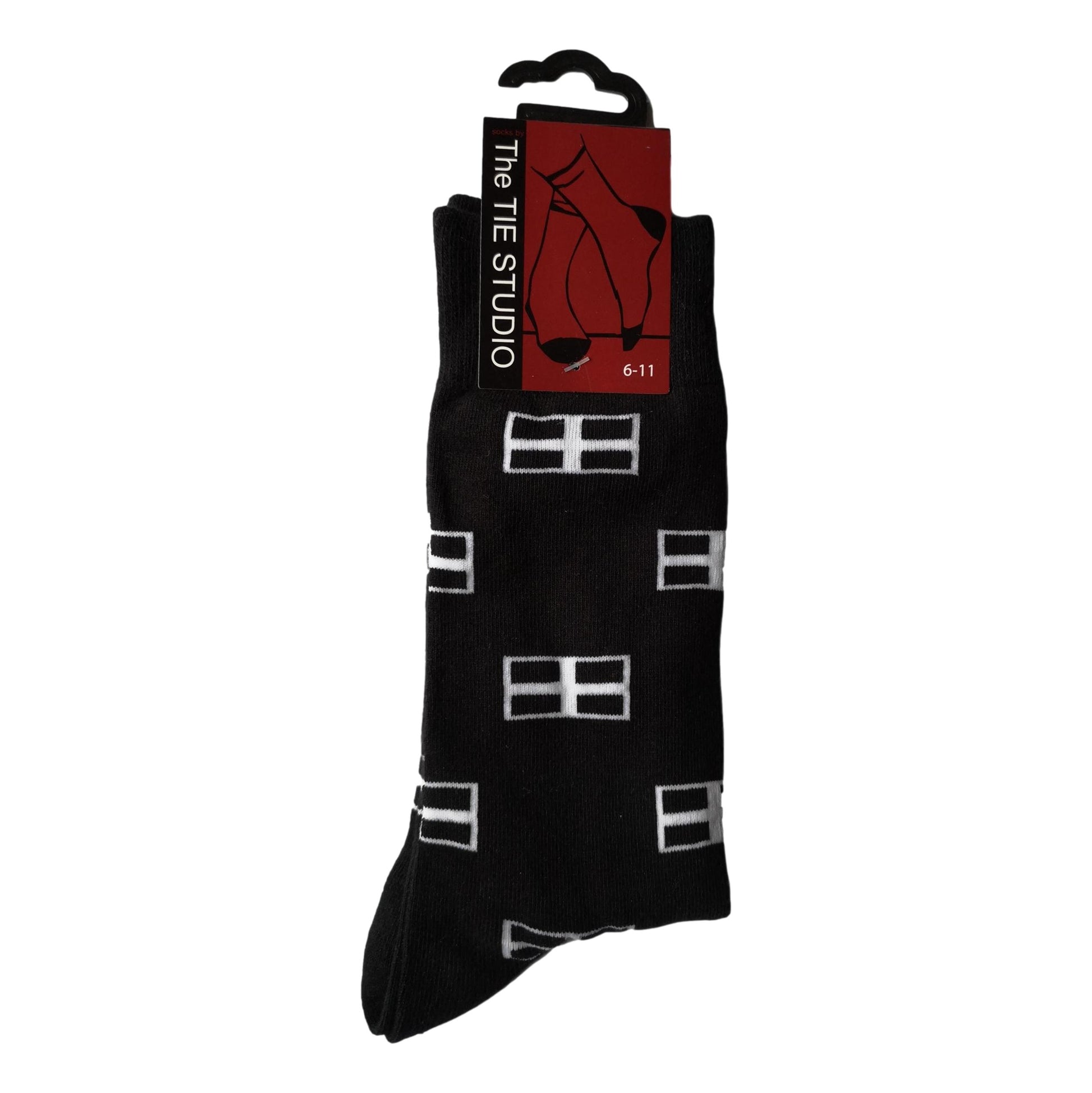 St. Piran's Flag of Cornwall Unisex Novelty Ankle Socks Adult Size 6-11 image 0