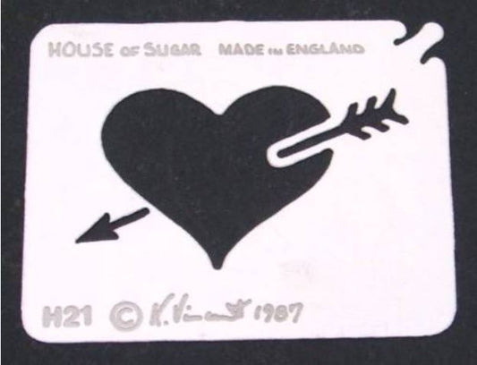Stainless steel Arrow through Heart H21 cake decorating / card making stencil image 0