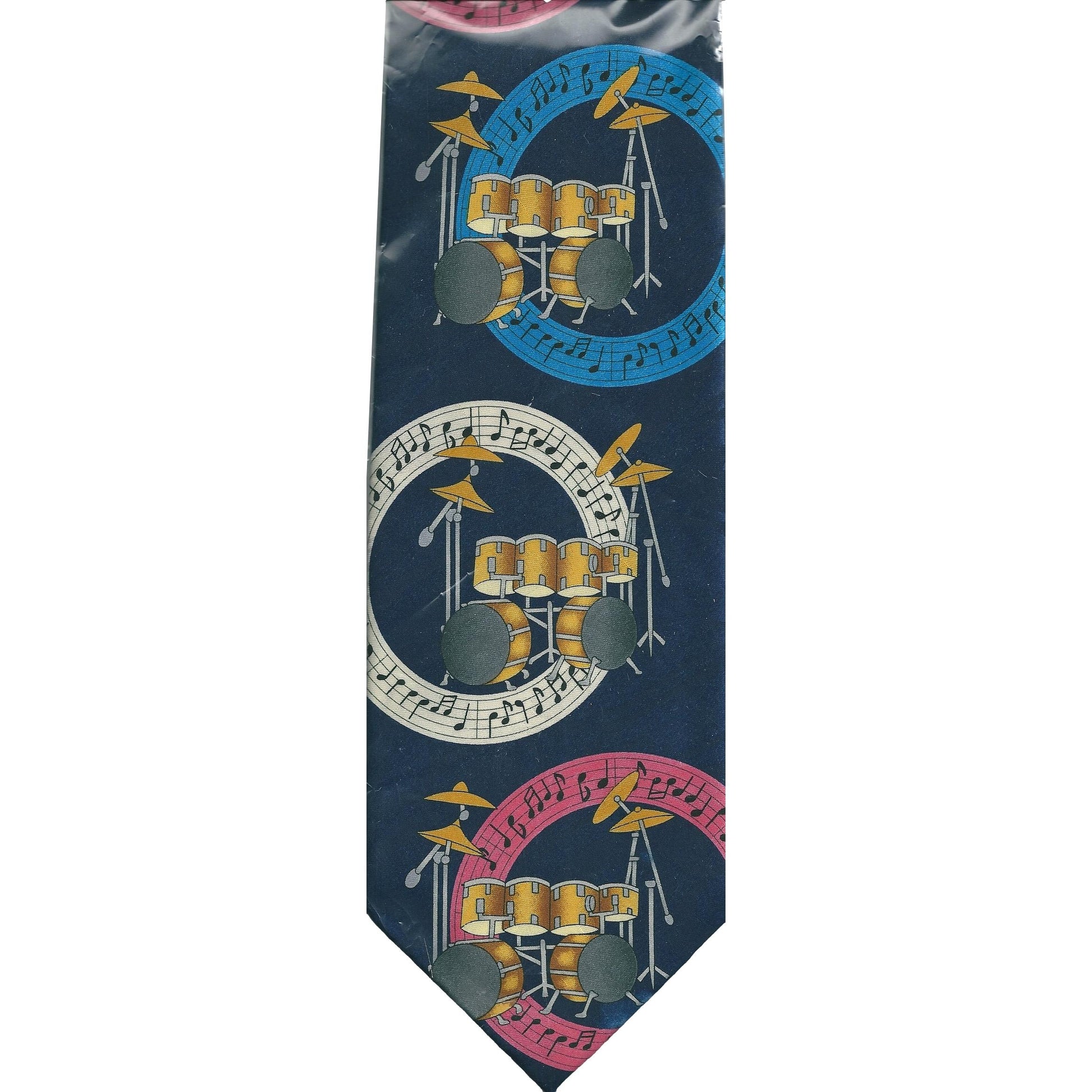 Drum Kits in Music Circles Polyester Novelty Tie Student Teacher Musician Gift image 0