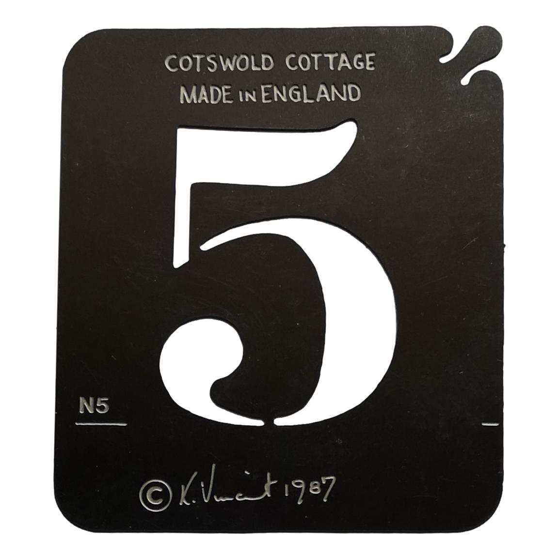 Stainless steel N5 Number Five cake decorating / card making stencil image 0