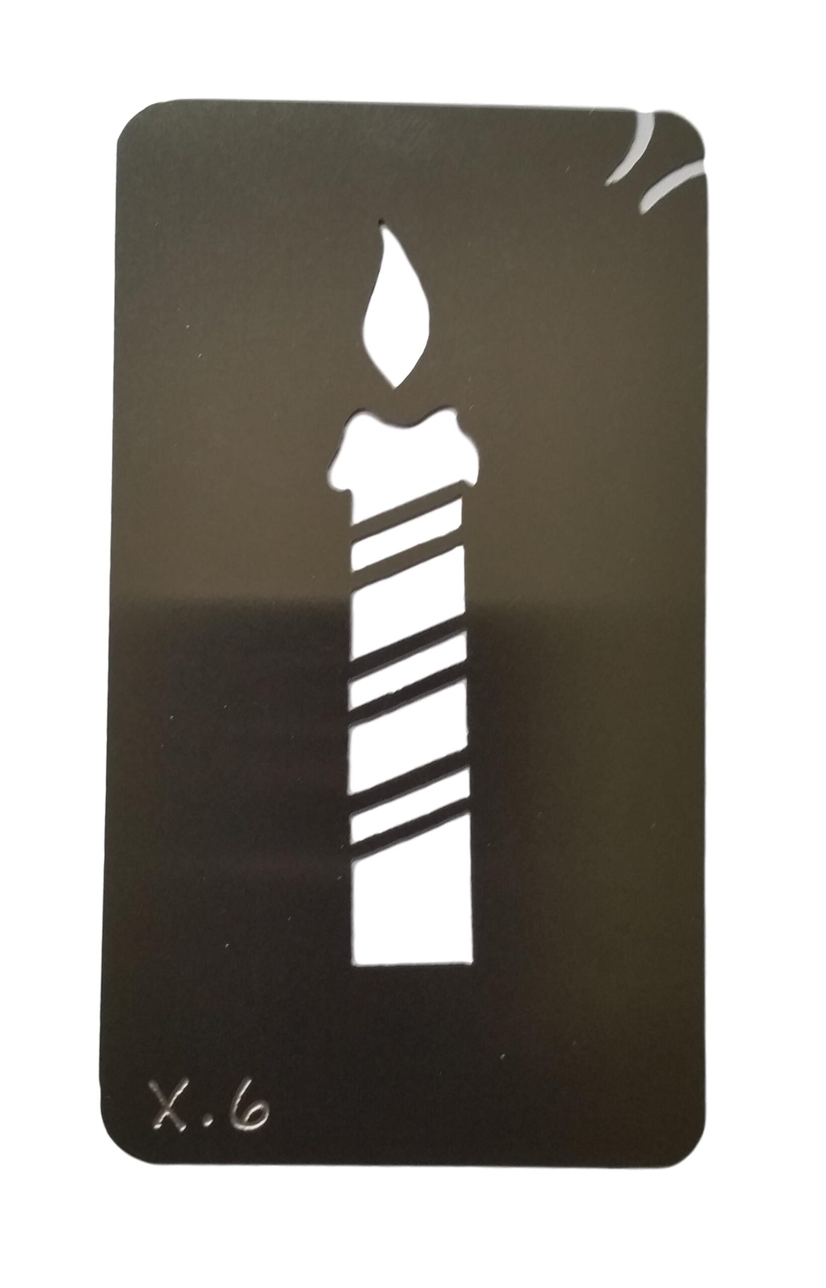 Stainless Steel Christmas Candle X6 cake decorating / card making stencil image 0