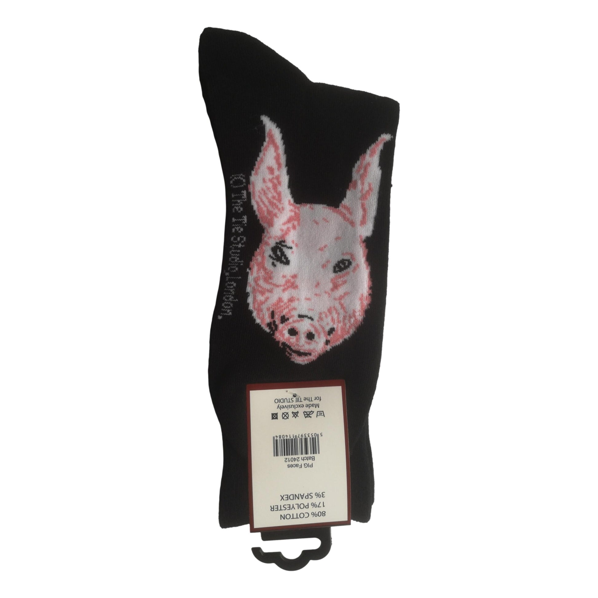 Pig Faces Black Unisex Novelty Ankle Socks Adult Size 6-11 image 1