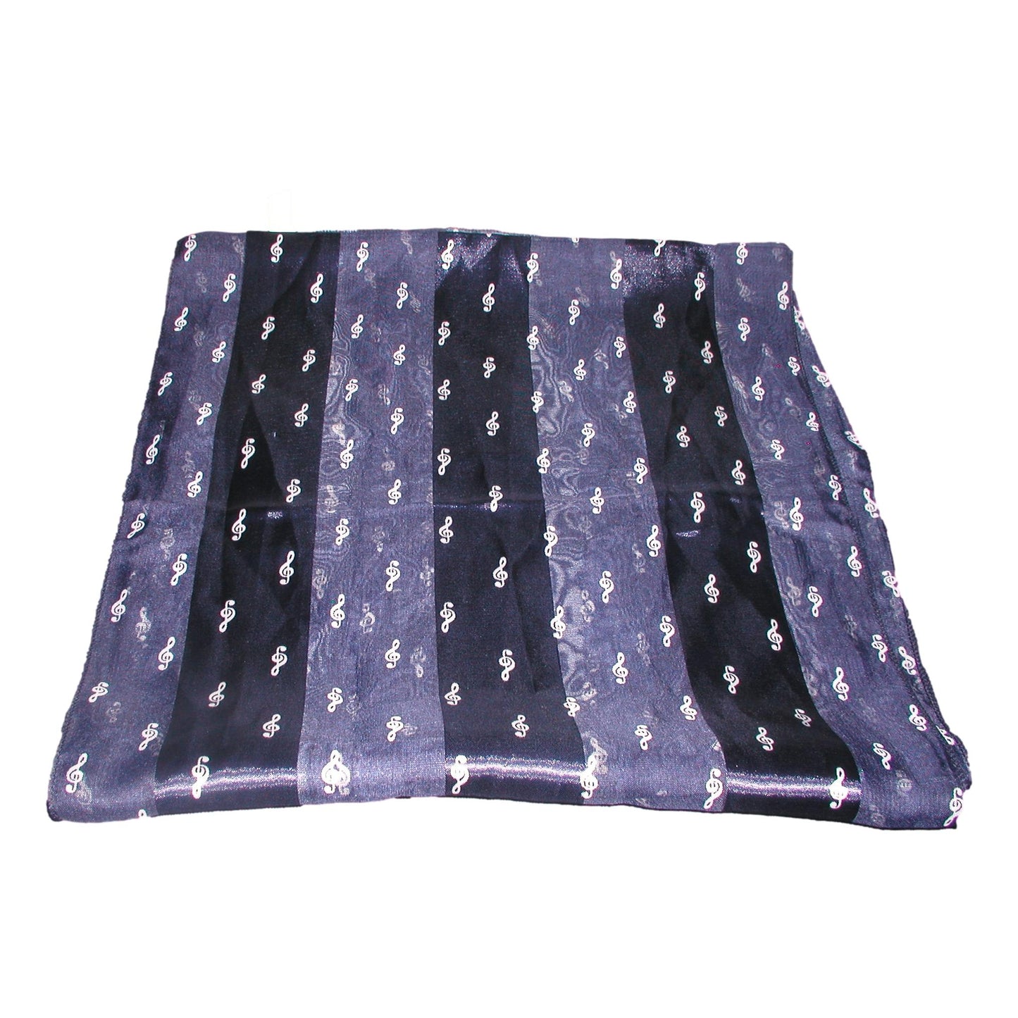 Small Treble Clefs Music navy satin stripe scarf image 0