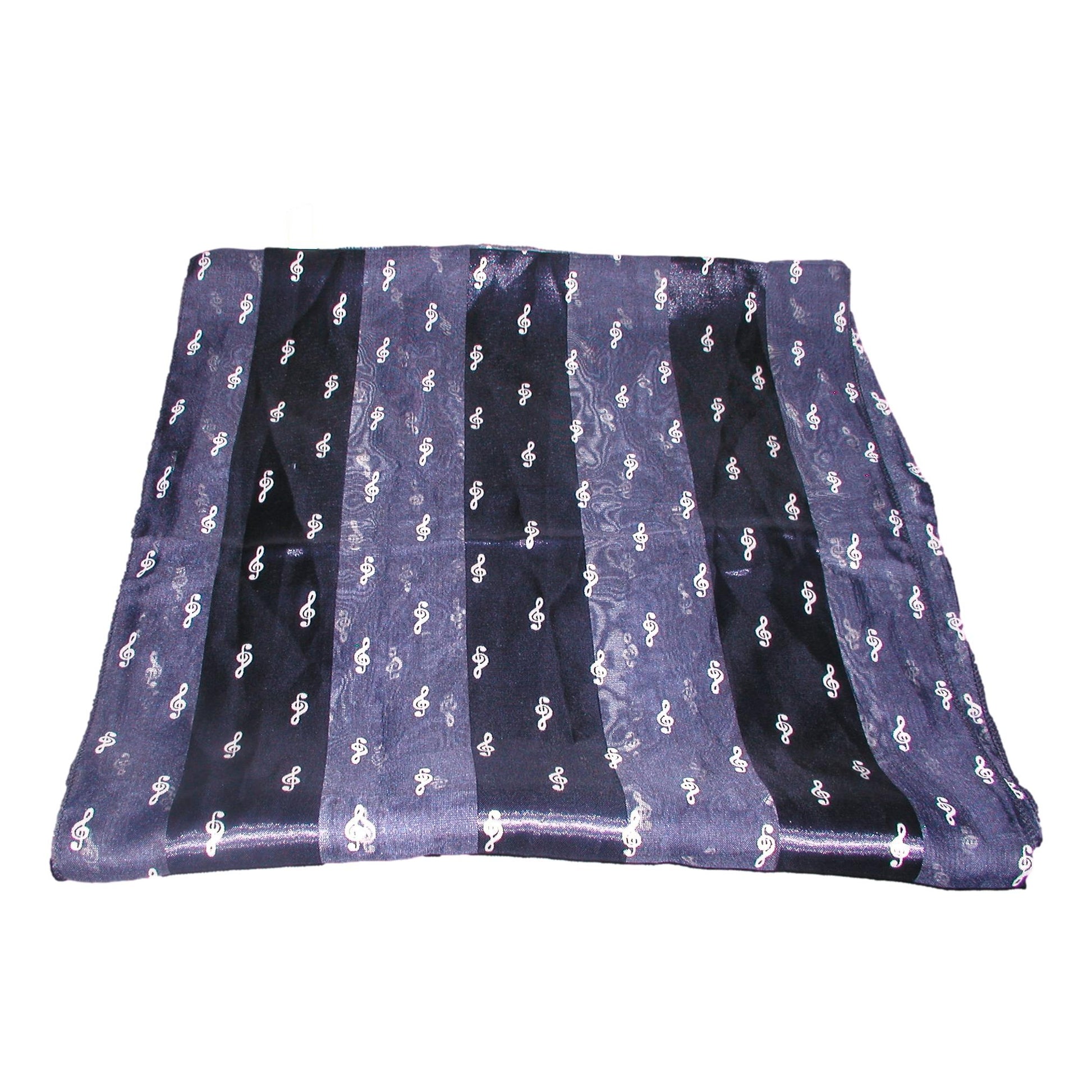 Small Treble Clefs Music navy satin stripe scarf image 0