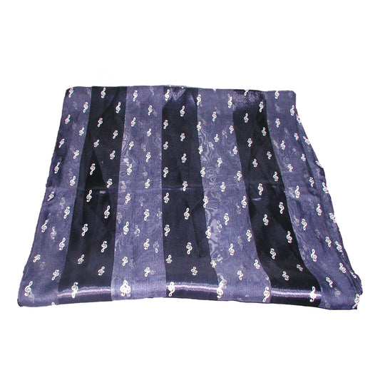 Small Treble Clefs Music navy satin stripe scarf image 0
