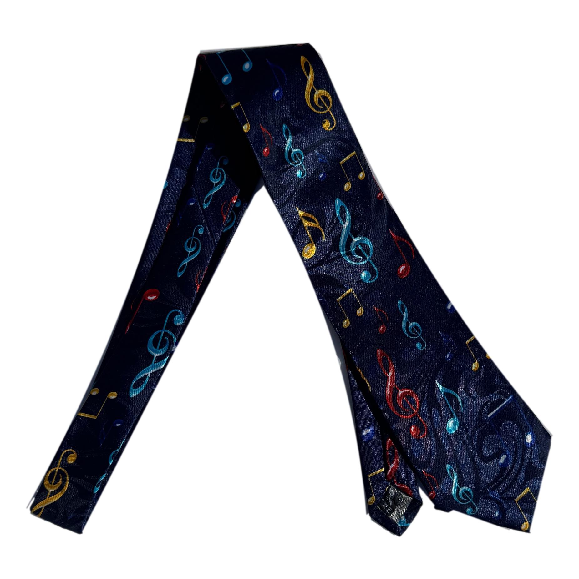 Coloured Treble Clefs Music Notes Polyester Novelty Tie Student Teacher Musician image 0