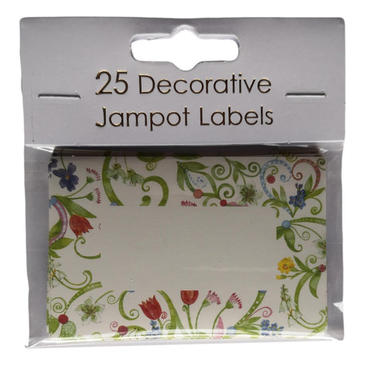 25 Floral Decorative Self-Adhesive Jam Pot Labels image 0