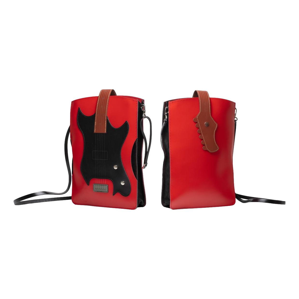 Electric Guitar Italian Leather Shoulder Bag image 0