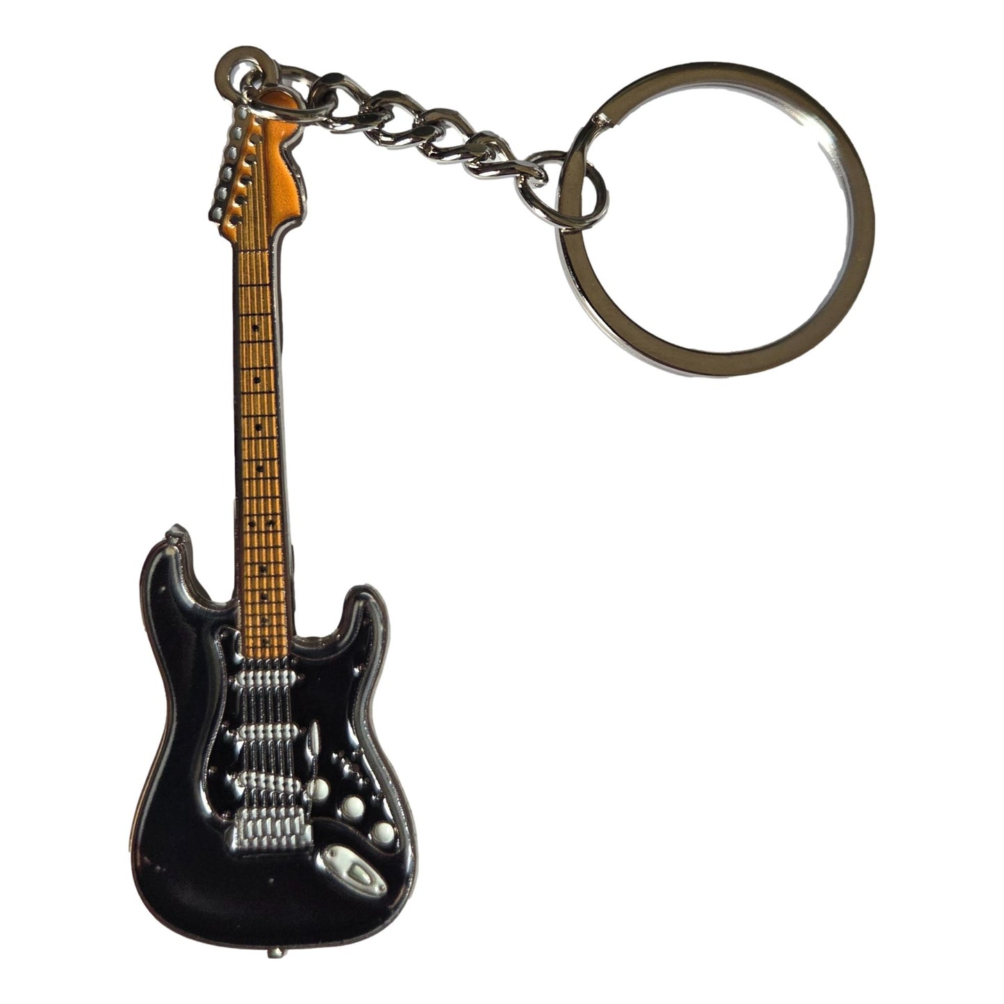 David Gilmour (Pink Floyd) Replica Strat Electric Guitar polished silver-plated keyring