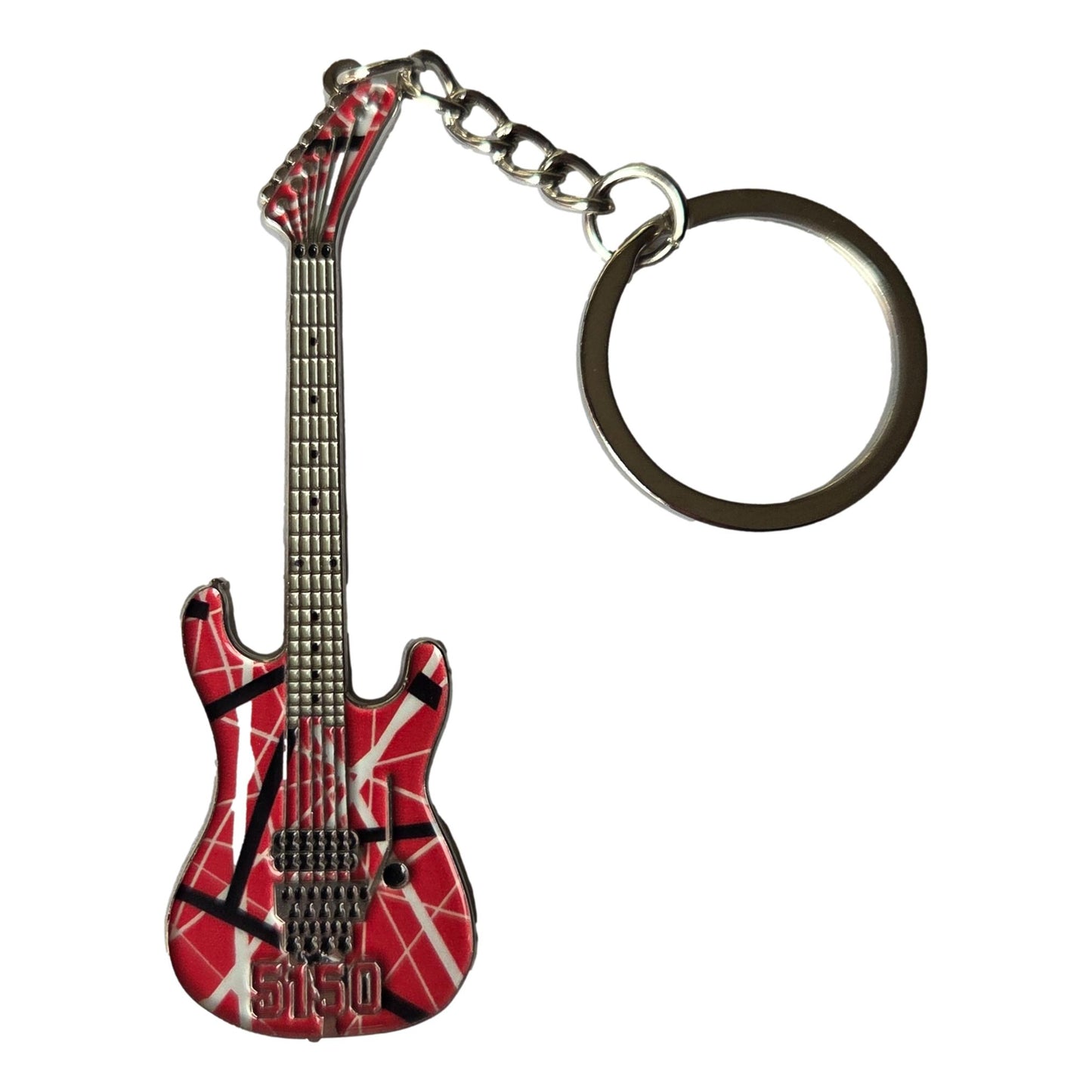 Eddie Van Halen Replica Electric Guitar polished silver-plated keyring