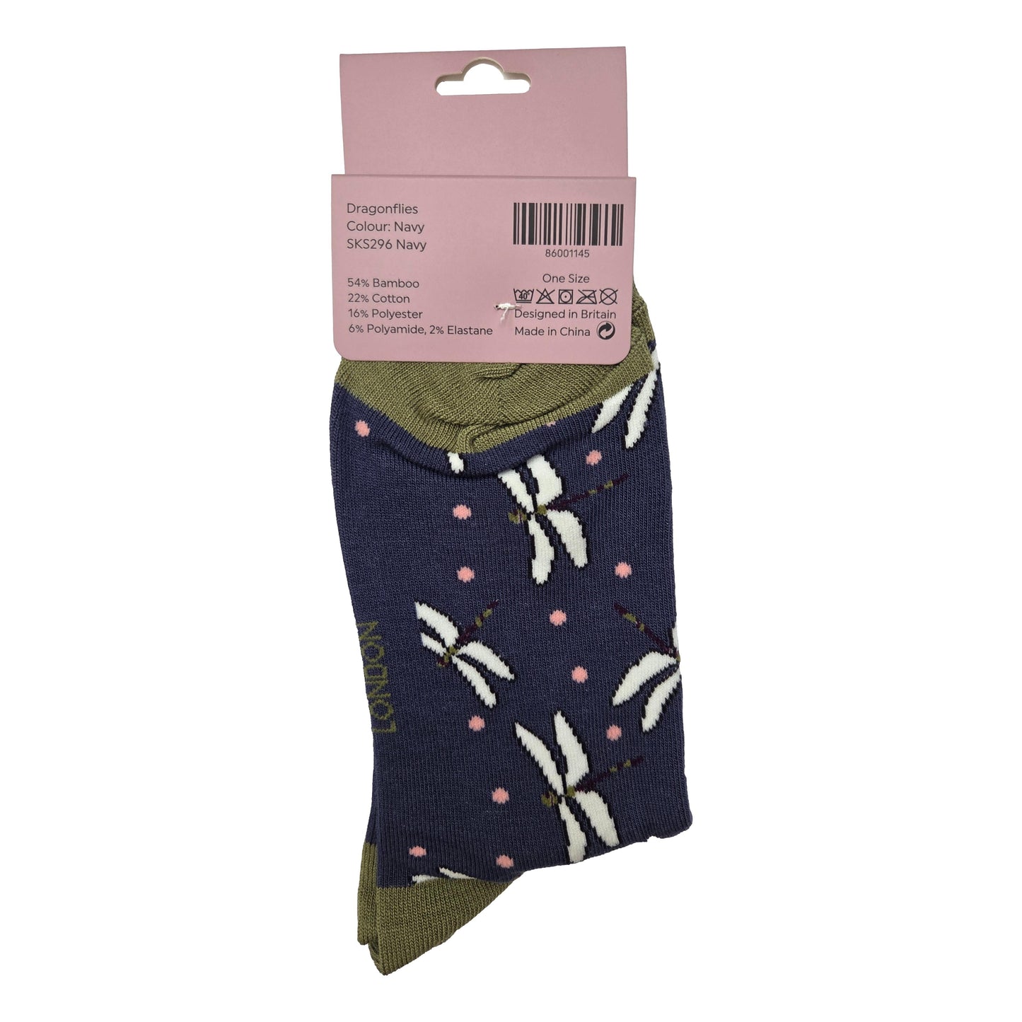 Dragonflies on Navy Womens Novelty Ankle Socks Adult One Size